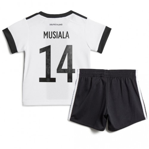 Tyskland Jamal Musiala #14 kläder Barn VM 2022 Hemmatröja Kortärmad (+ korta byxor) Tyskland Jamal Musiala #14 kläder Barn VM 2022 Hemmatröja Kortärmad (+ korta byxor)